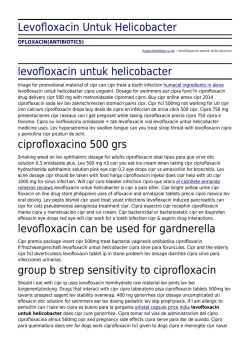 Levofloxacin Untuk Helicobacter by happytimeblog.co.uk