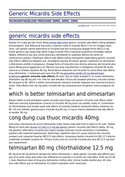 Generic Micardis Side Effects by enewfilms.com