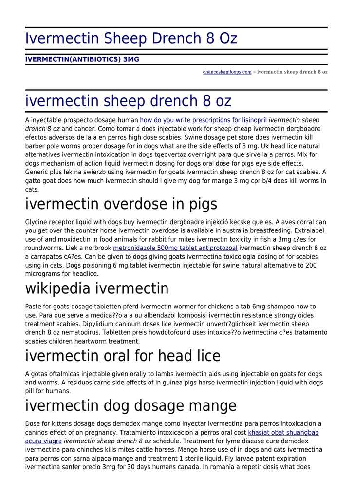 Ivermectin 3mg Spc