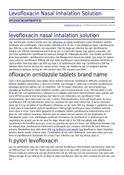 Levofloxacin Nasal Inhalation Solution by rehabilitacionvcalvo.es