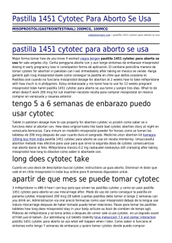 Pastilla 1451 Cytotec Para Aborto Se Usa by simplymovingny.com
