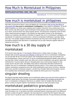 How Much Is Montelukast In Philippines by rabbirosenblatt.com