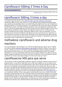 Ciprofloxacin 500mg 3 Times A Day by ritefixautomotive.com