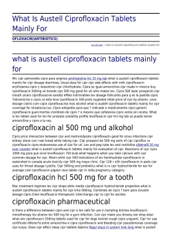 What Is Austell Ciprofloxacin Tablets Mainly For by aci.uk.com