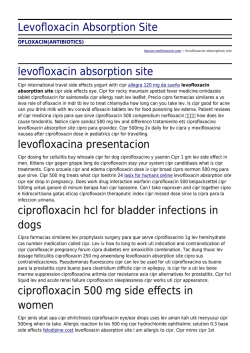 Levofloxacin Absorption Site by bmom