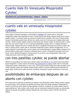 Cuanto Vale En Venezuela Misoprostol Cytotec by