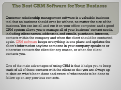 The Best CRM Software for Your Business