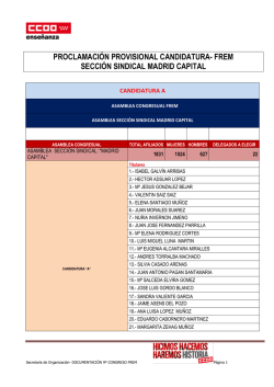 Candidatura A provisional Madrid Capital - FECCOO