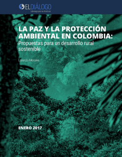LA PAZ Y LA PROTECCIÓN AMBIENTAL EN COLOMBIA: