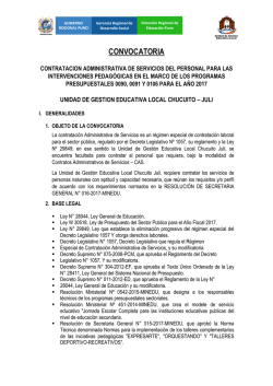 Convocatoria CAS - UGEL Chucuito Juli