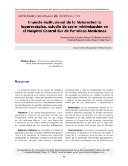 Impacto institucional de la histerectomía laparoscópica