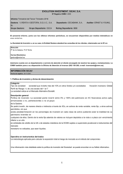 EVOLUTION INVESTMENT, SICAV, S.A. INFORMACIÓN SICAV