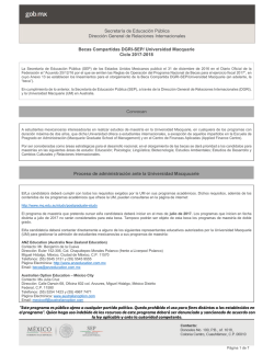 Convocatoria - DGRI-SEP - Secretaría de Educación Pública