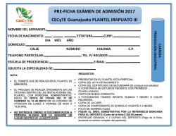 PRE-FICHA EXÁMEN DE ADMISIÓN 2017 CECyTE Guanajuato