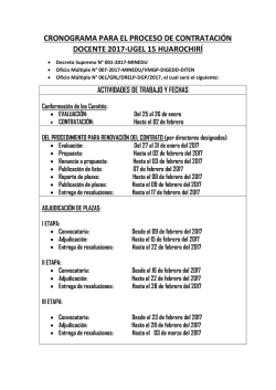 cronograma para el proceso de contratación docente 2017