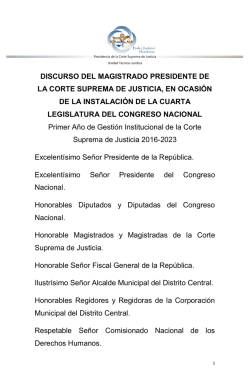 discurso del magistrado presidente de la corte