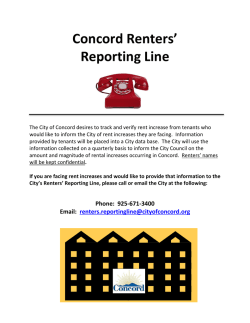 Concord Renters` Reporting Line