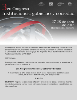 3er. Congreso Instituciones, Gobierno y Sociedad