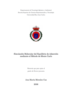 Simulaciyn Molecular del Equilibrio de Adsorciyn