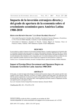 Impacto de la inversi&oacute;n extranjera directa y del grado de apertura de