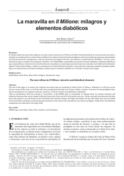 La maravilla en Il Milione: milagros y elementos diabólicos