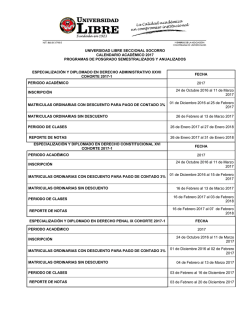 Calendario Académico Posgrado 2017