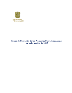 Reglas de Operación de los Programas Operativos Anuales para el