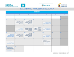 CALENDARIO PROCESOS BDUA 2017