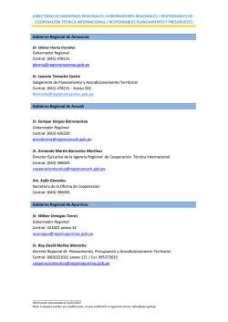 directorio de gobiernos regionales: gobernadores regionales