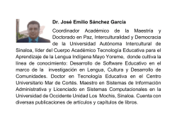 Dr. José Emilio Sánchez García Coordinador Académico de la