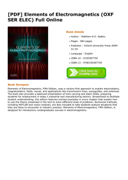 Elements of Electromagnetics (OXF SER