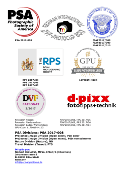 PSA Divisions: PSA 2017-008 - German International DVF Photocup
