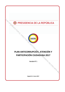 plan anticorrupción, atención y participación ciudadana 2017