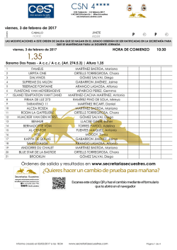 P P Órdenes de salida y resultados en www.secretariasecuestres.com