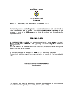República de Colombia Corte Constitucional Presidencia ORDEN
