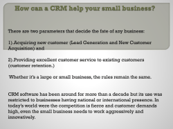 How can a CRM help your small business