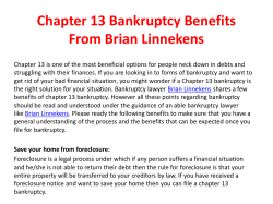 Chapter 13 Bankruptcy Benefits From Brian Linnekens