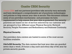 Onsite CRM Security