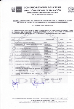 convocatoria - Direccion Regional de Educación de Ucayali