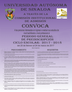 Poster de Admisión 2017-2018 - Universidad Autónoma de Sinaloa