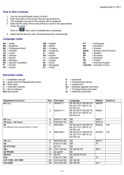 How to find a manual Language codes Document codes