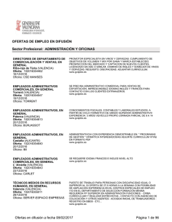 OFERTAS DE EMPLEO EN DIFUSIÓN Sector Profesional