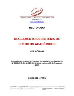 reglamento de sistema de créditos académicos
