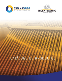 CATÁLOGO DE PRODUCTOS - Calentadores Solares Bicentenario