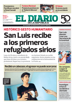 San Luis recibe a los primeros refugiados sirios HISTÓRICO GESTO