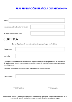 certificado territorial - Federación Española de Taekwondo