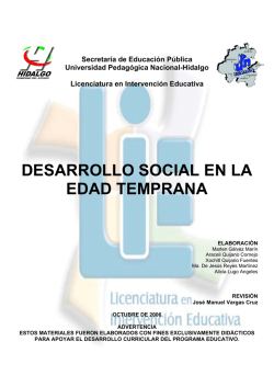 DESARROLLO SOCIAL EN LA EDAD TEMPRANA
