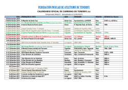 Calendario Oficial de Carreras de Tenerife 2016/17
