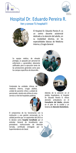 Conózcanos - Hospital Dr. Eduardo Pereira