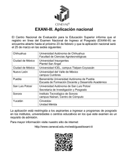 EXANI-III. Aplicación nacional